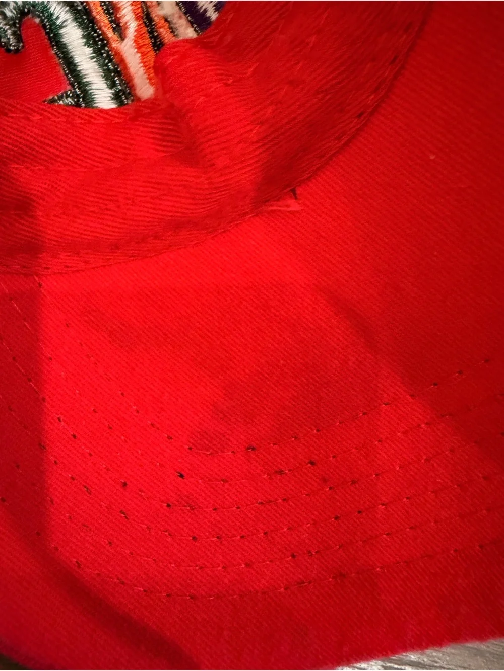 VTG Living Single Red 90's Dad Hat Embroidered Stitched Rainbow Adjustable